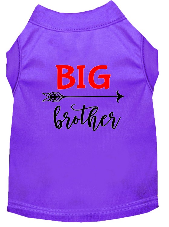 Big Brother Screen Print Dog Shirt Purple Med